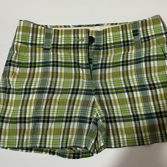 J. Crew City Fit Green Plaid Shorts - Picture 1 of 5